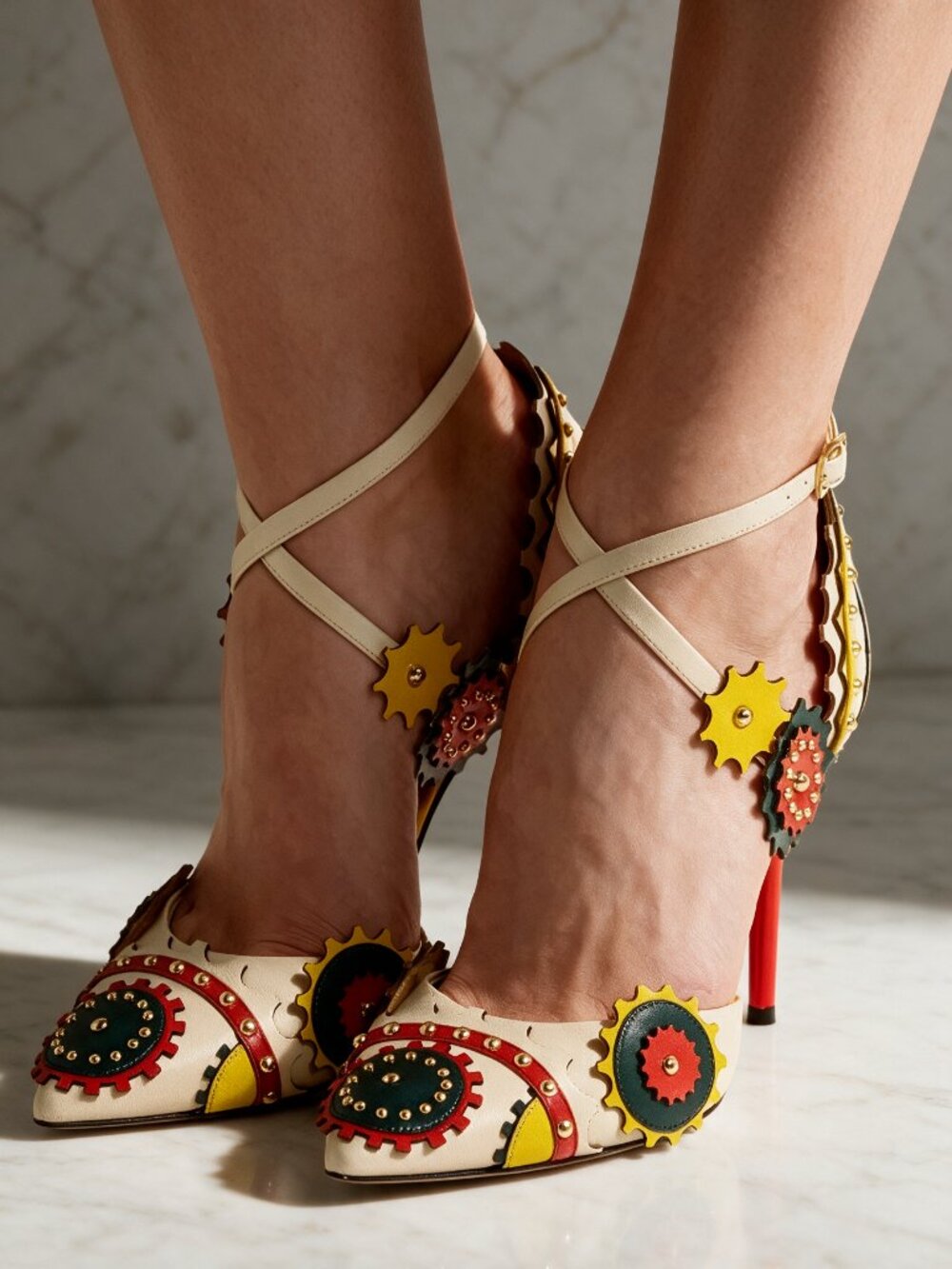 CHARLOTTE OLYMPIA Mechanix studded leather pumps